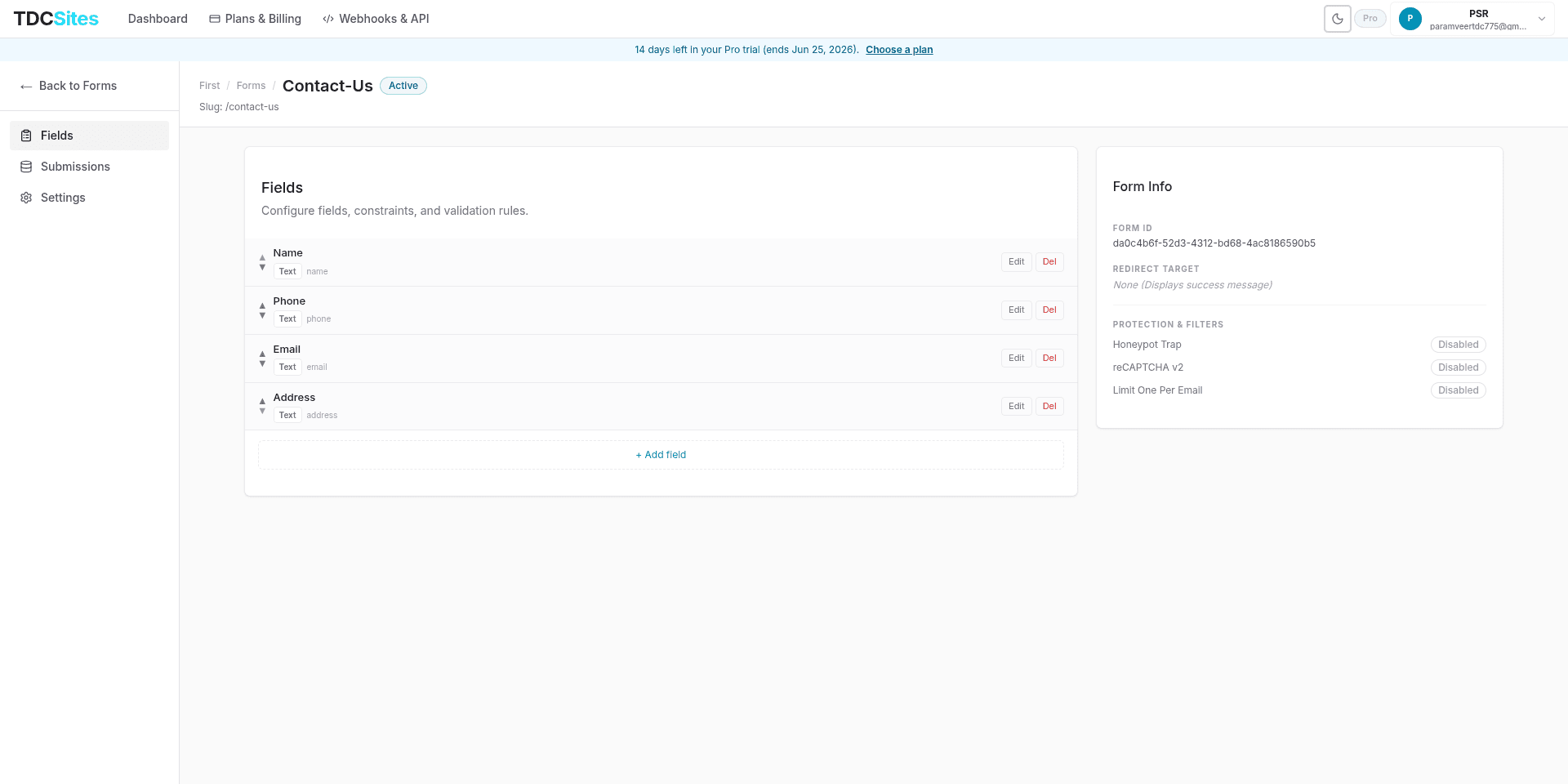 Form Fields Builder