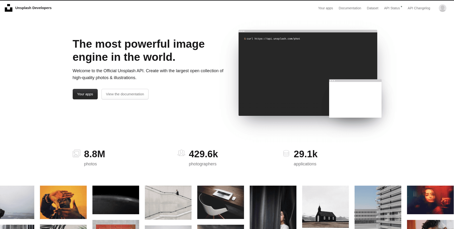 Unsplash screenshot