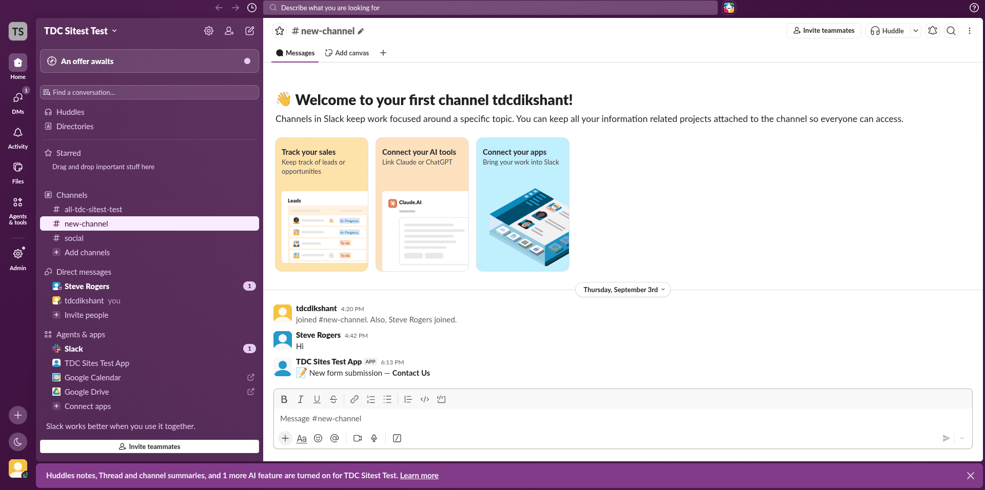 Slack screenshot