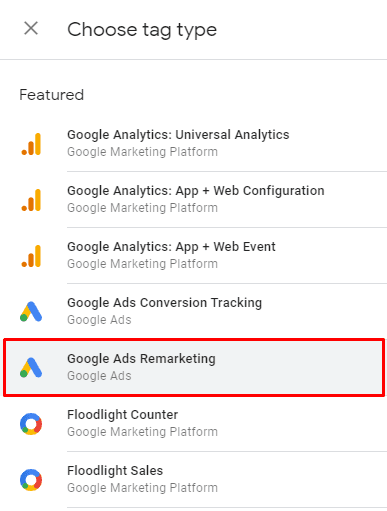 Google Tag Manager screenshot