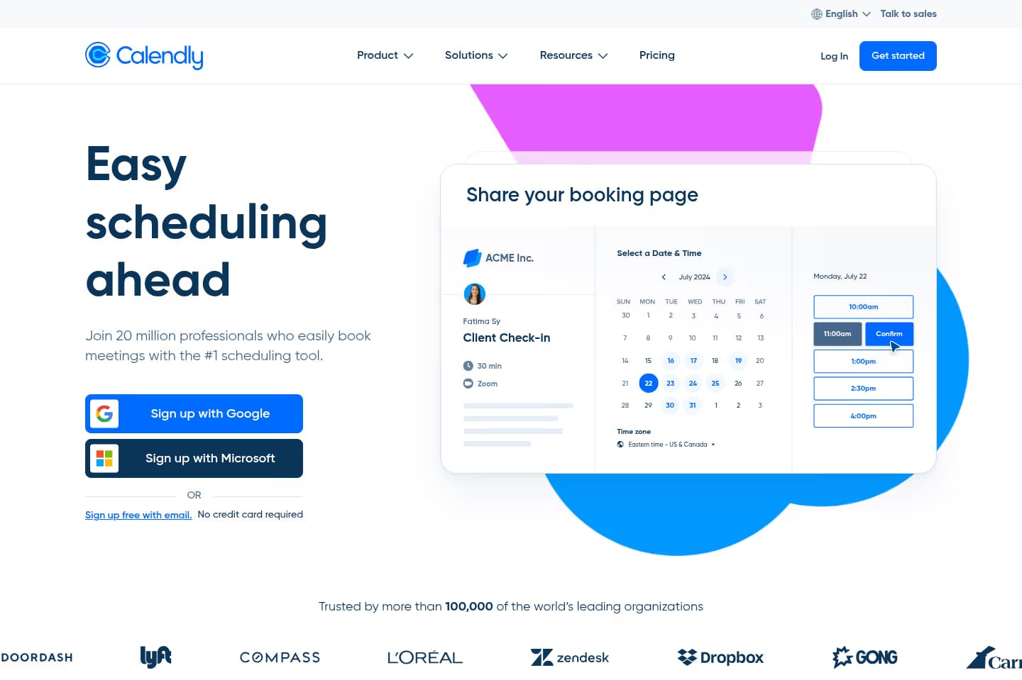 Calendly screenshot
