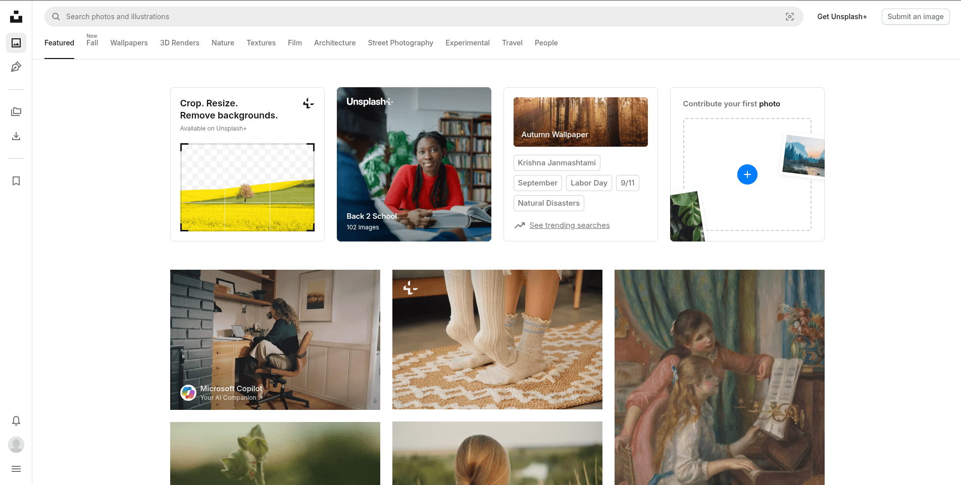 Unsplash screenshot
